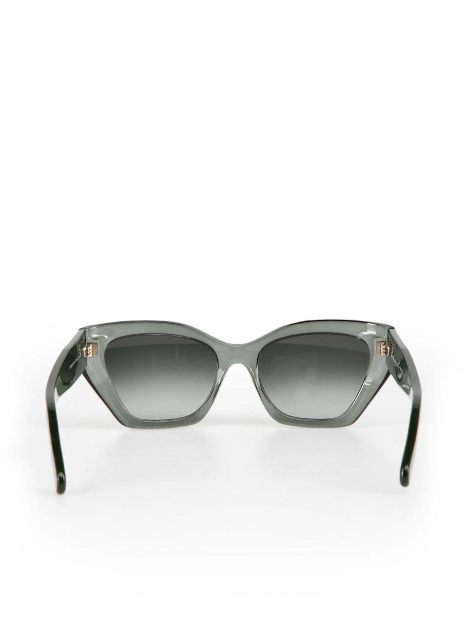 Women's Salvatore Ferragamo Forest Green Transparent Sunglasses For Sale