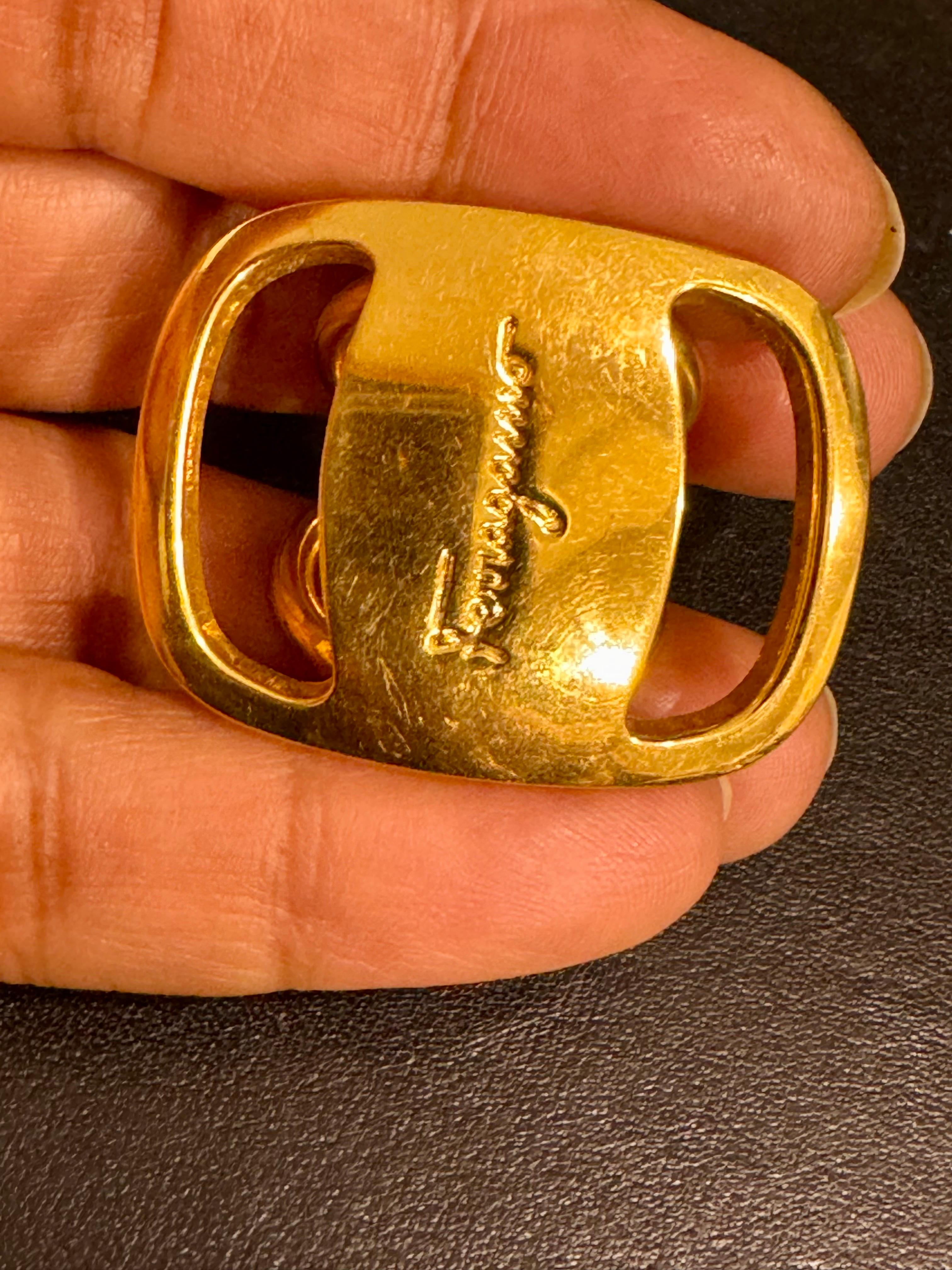 Salvatore Ferragamo  Ganchini scarf ring /Ring gold Tone, Medium Size In Excellent Condition For Sale In New York, NY