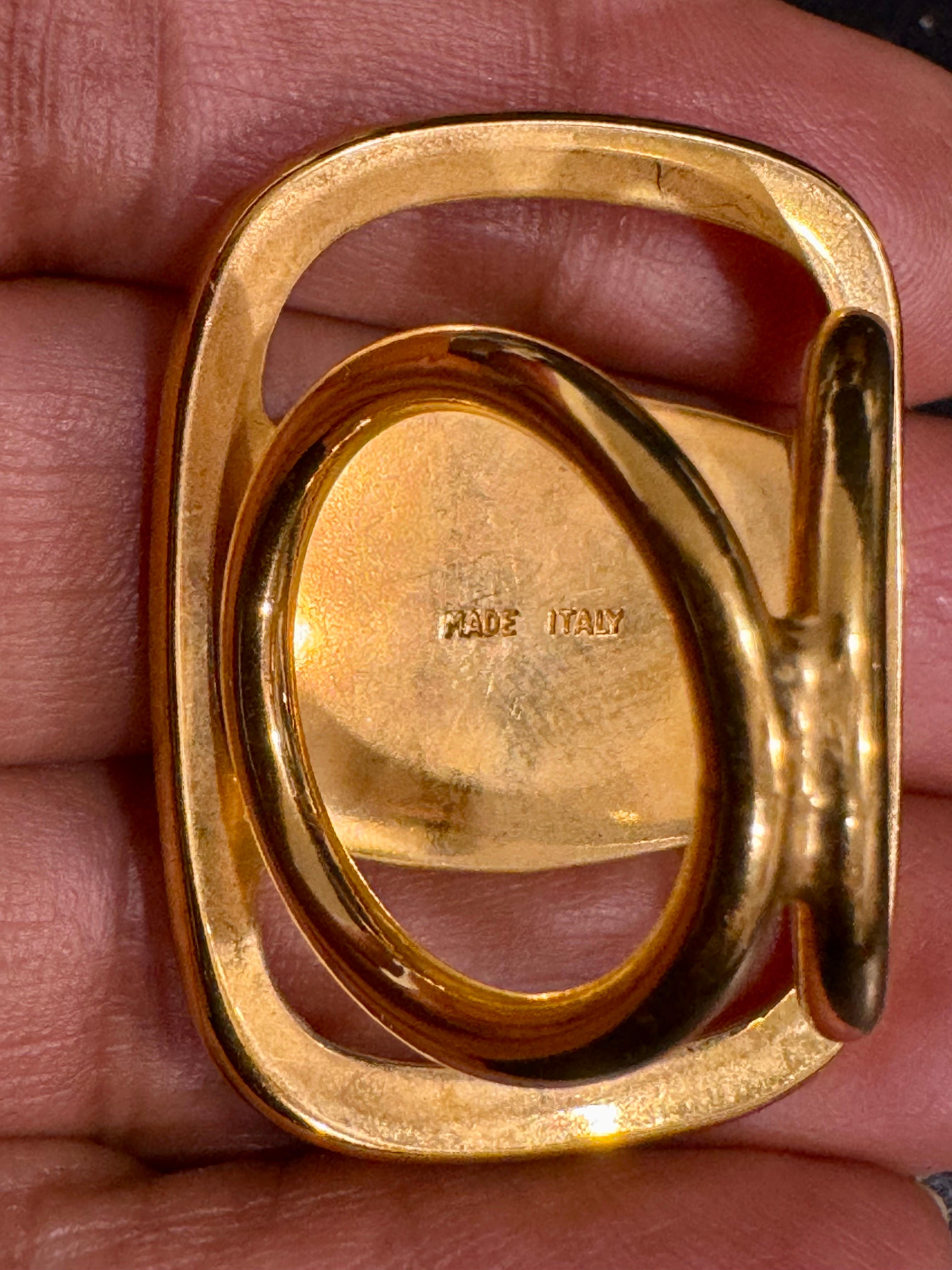 Salvatore Ferragamo  Ganchini scarf ring /Ring gold Tone, Medium Size For Sale 1