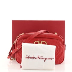 Salvatore Ferragamo Gancini Camera Bag Quilted Leather