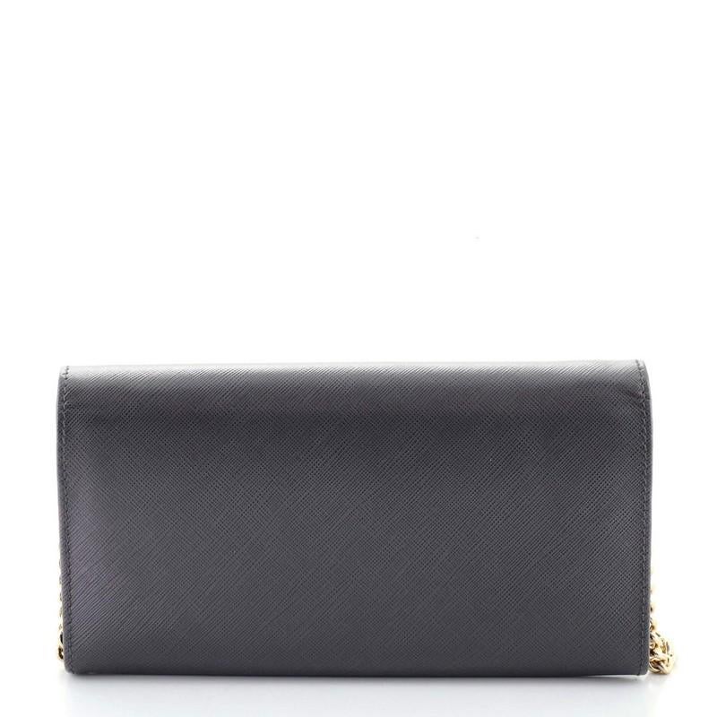 Salvatore Ferragamo Gancini Continental Wallet on Chain Leather In Good Condition In NY, NY
