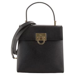 Salvatore Ferragamo Gancini Convertible Top Handle Bag Leather Mini