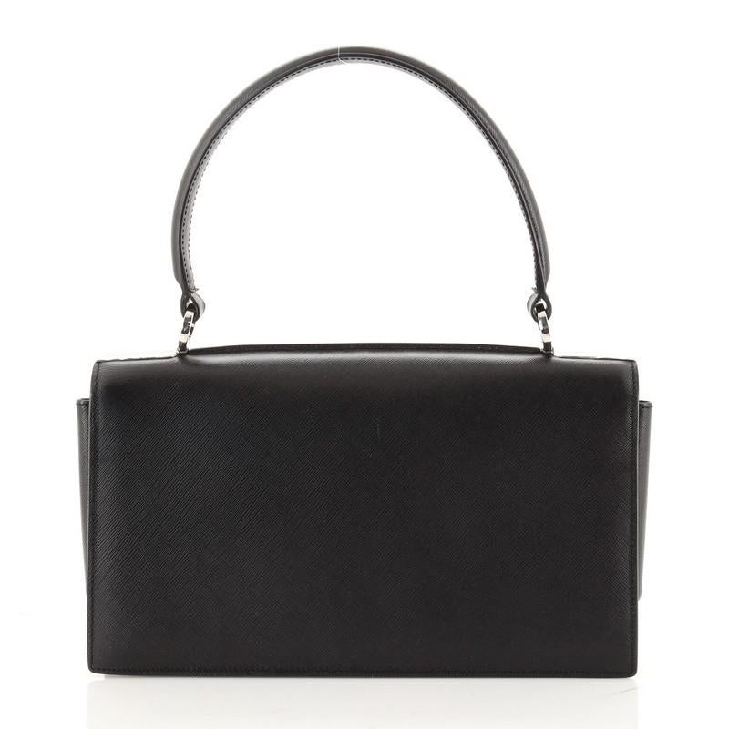 Salvatore Ferragamo Gancini Convertible Top Handle Bag Saffiano Leather E In Good Condition In NY, NY