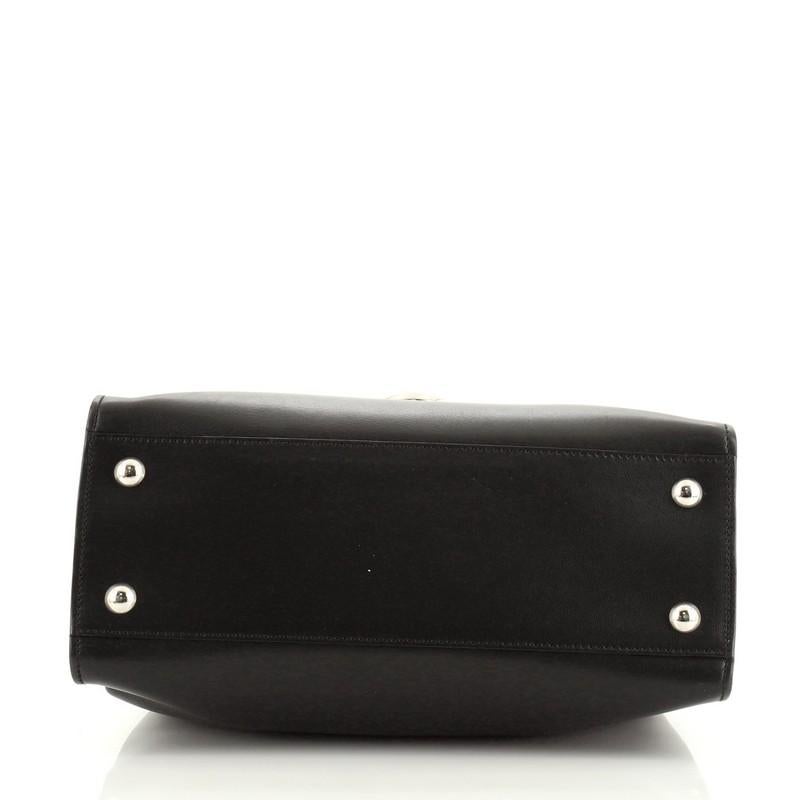 Black Salvatore Ferragamo Gancini Envelope Top Handle Bag Leather Medium