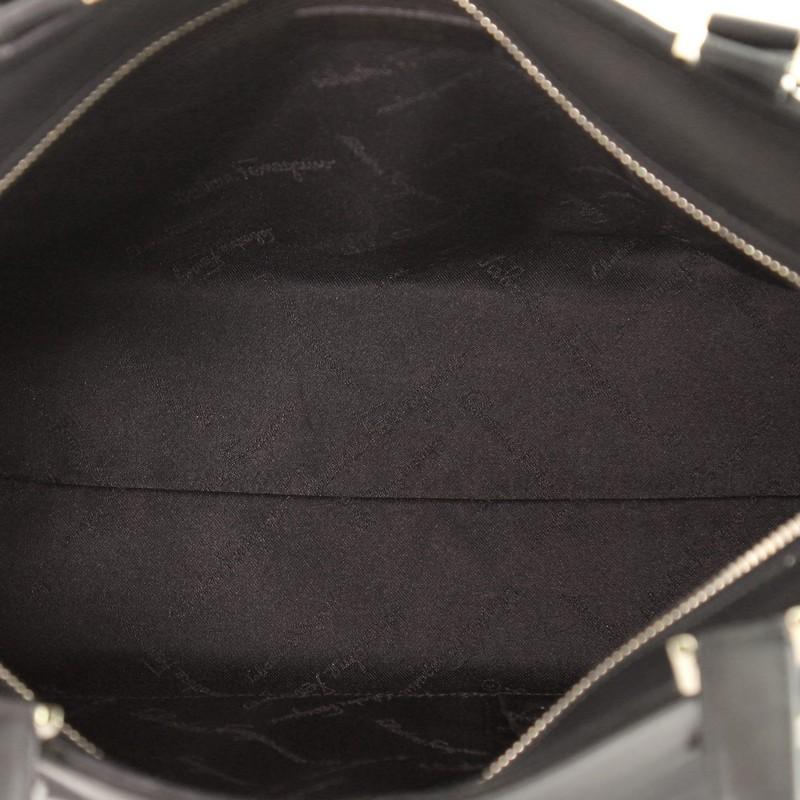 Salvatore Ferragamo Gancini Handle Tote Leather Large In Good Condition In NY, NY