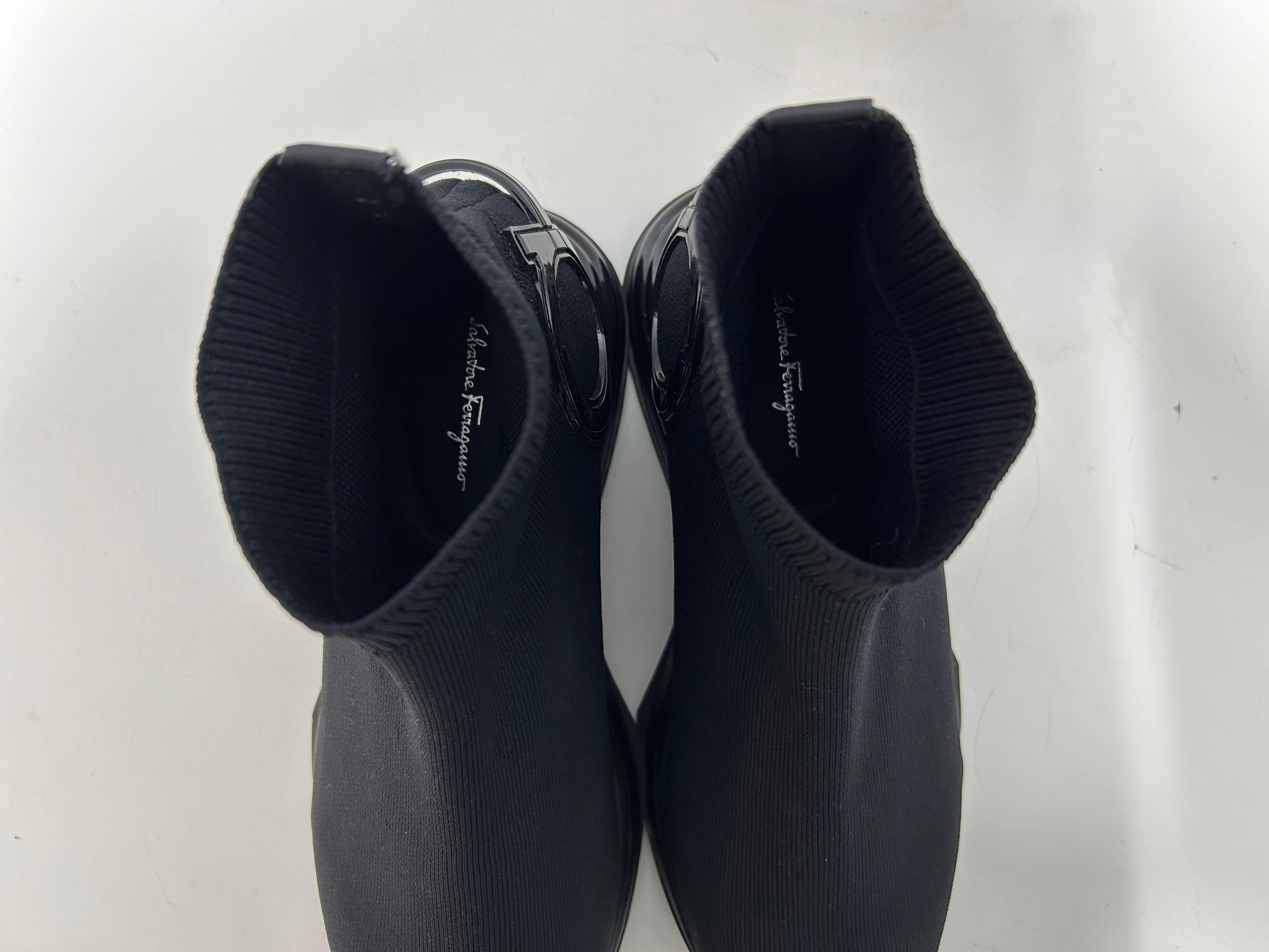 Salvatore Ferragamo Gancini high-top sock trainers Size US 9.5 For Sale 6