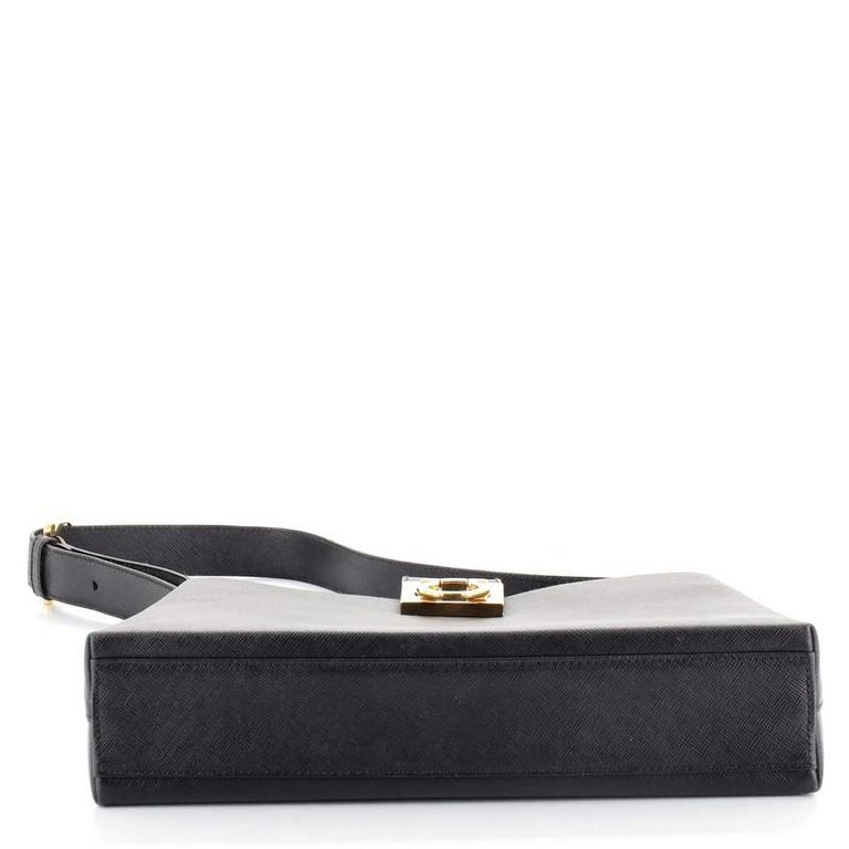 Salvatore Ferragamo Gancini Lock Flap Shoulder Bag Saffiano Leather