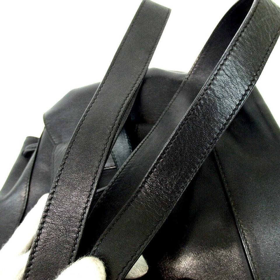 Salvatore Ferragamo Gancini Logo Mini Backpack Black Leather Bookbag 860480  For Sale 6