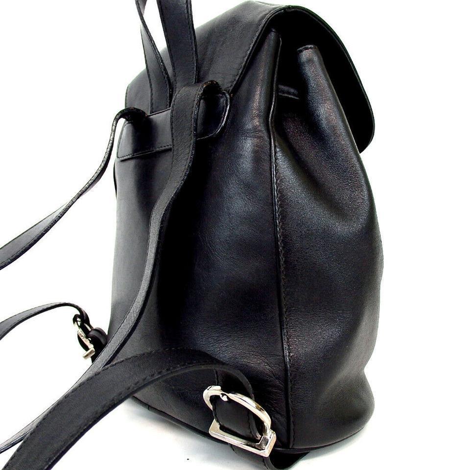 Salvatore Ferragamo Gancini Logo Mini Backpack Black Leather Bookbag 860480  For Sale 4