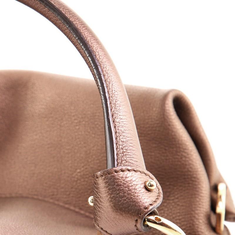 Salvatore Ferragamo Gancini Ring Flap Hobo Bag Leather 2