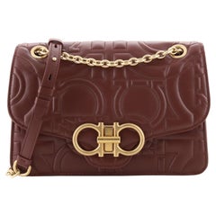  Salvatore Ferragamo Gancini Turnlock Flap Bag Gancini Quilted Leather Me