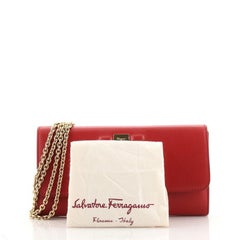 Salvatore Ferragamo Gancini Wallet on Chain Leather