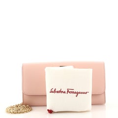 Salvatore Ferragamo Gancini Wallet on Chain Leather
