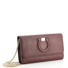 Salvatore Ferragamo Gancini Wallet on Chain Leather