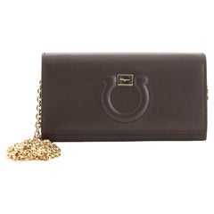 Salvatore Ferragamo Gancini Wallet on Chain Leather