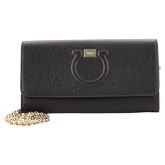 Salvatore Ferragamo Gancini Wallet on Chain Leather