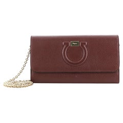 Salvatore Ferragamo Gancini Wallet on Chain Leather