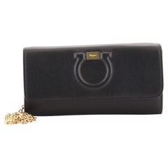 Salvatore Ferragamo Gancini Wallet on Chain Leather