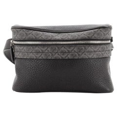 Salvatore Ferragamo Gancini Zip Belt Bag Leather with Monogram Canvas