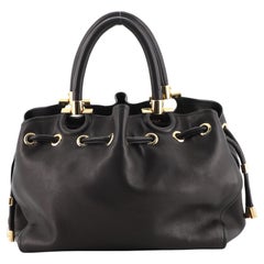 Salvatore Ferragamo Gancio Drawstring Tote Bag Pelle Media