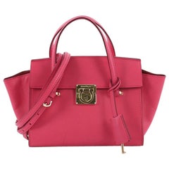 Used Salvatore Ferragamo Gancio Lock Convertible Shoulder Bag Leather