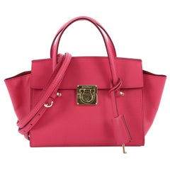 Used Salvatore Ferragamo Gancio Lock Convertible Shoulder Bag Leather