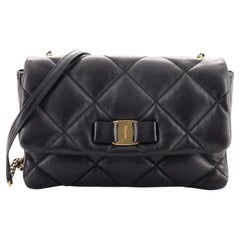 Salvatore Ferragamo Gelly Flap Bag Quilted Leather Small