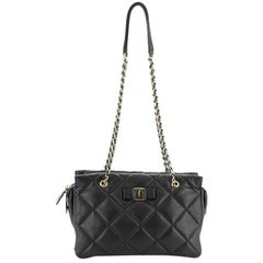 Salvatore Ferragamo Ginette Chain Shoulder Bag Quilted Leather Medium