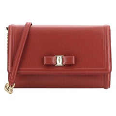 Salvatore Ferragamo Ginny Chain Wallet Saffiano Leather