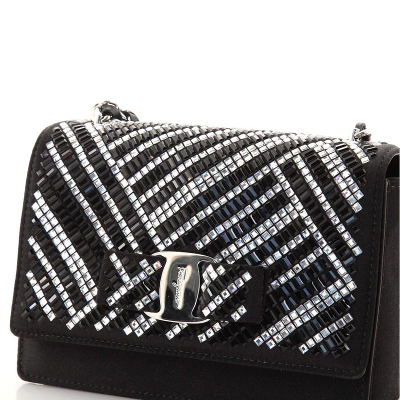 Salvatore Ferragamo Ginny Convertible Shoulder Bag Crystal Embellished Satin 1