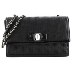 Salvatore Ferragamo Ginny Crossbody Bag Laser Cut Leather Medium