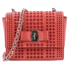 Salvatore Ferragamo Ginny Crossbody Bag Laser Cut Patent Mini