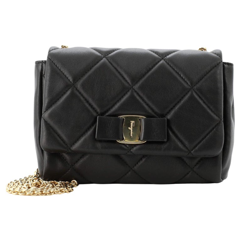 Salvatore Ferragamo Ginny Crossbody Bag Quilted Leather Mini For Sale