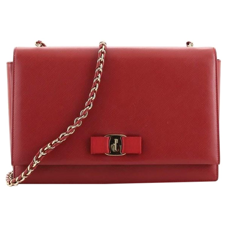 Salvatore Ferragamo Ginny Crossbody Bag Saffiano Leather Medium at 1stDibs