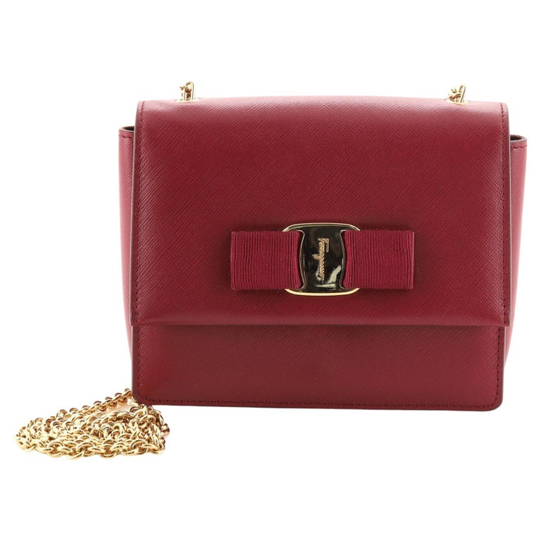 Salvatore Ferragamo Ginny Crossbody Bag Saffiano Leather Mini at 1stDibs