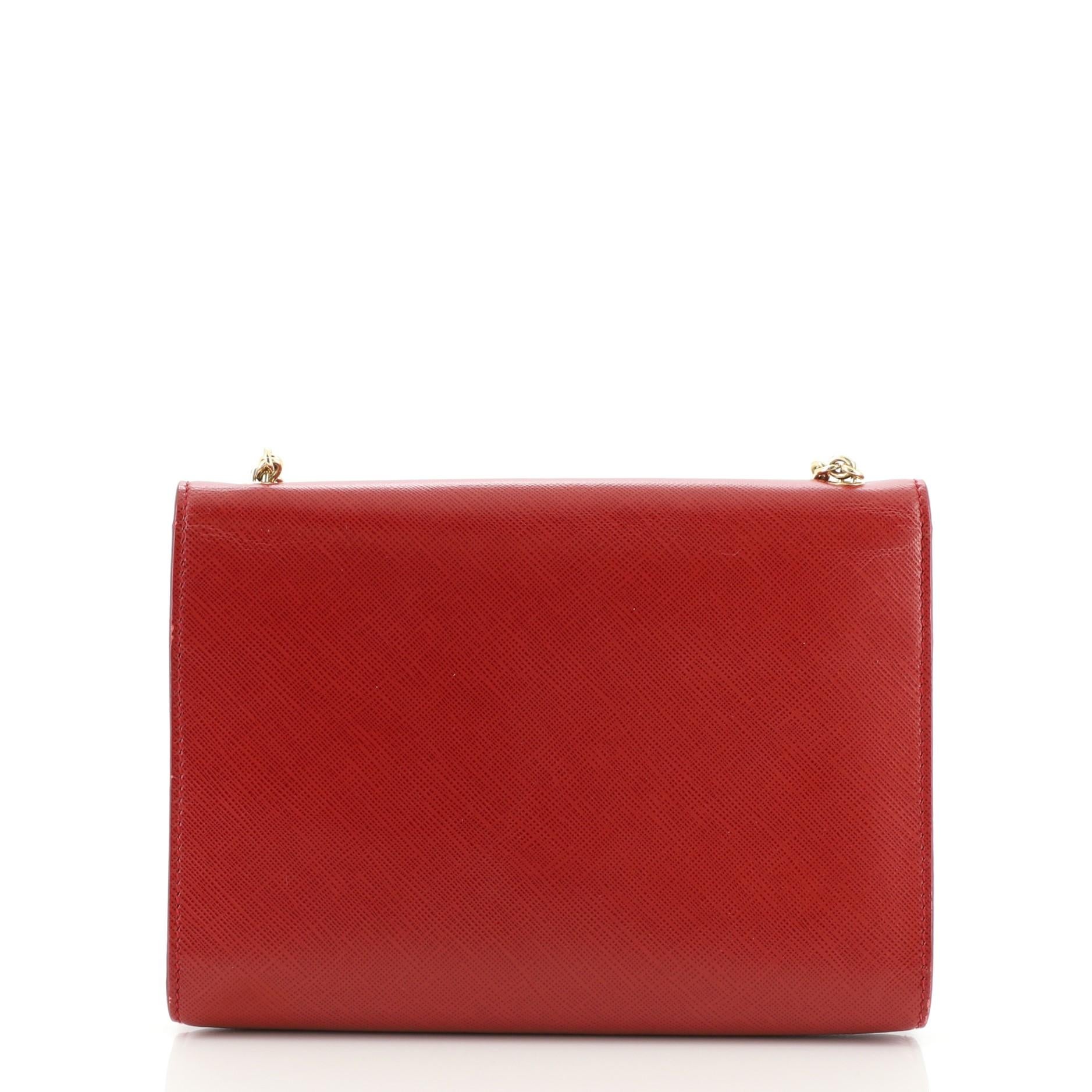 Red Salvatore Ferragamo Ginny Crossbody Bag Saffiano Leather Small