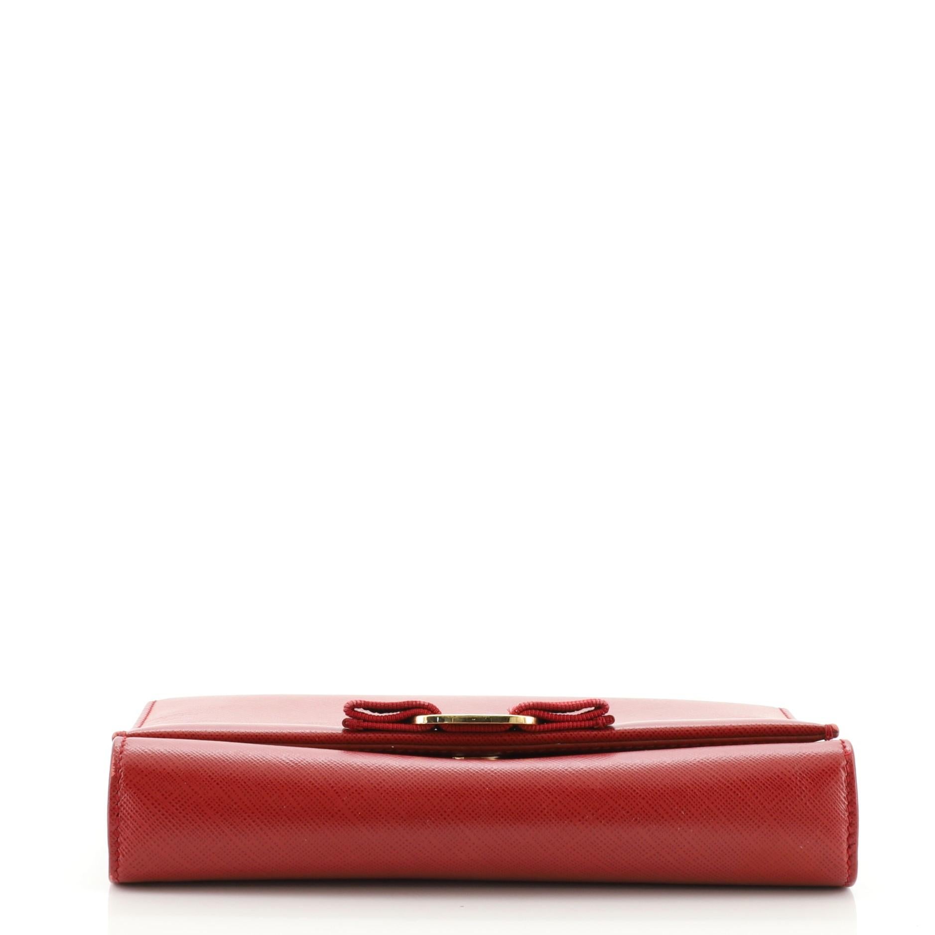 Salvatore Ferragamo Ginny Crossbody Bag Saffiano Leather Small In Good Condition In NY, NY