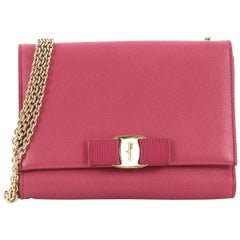 Salvatore Ferragamo Ginny Crossbody Bag Saffiano Leather Small