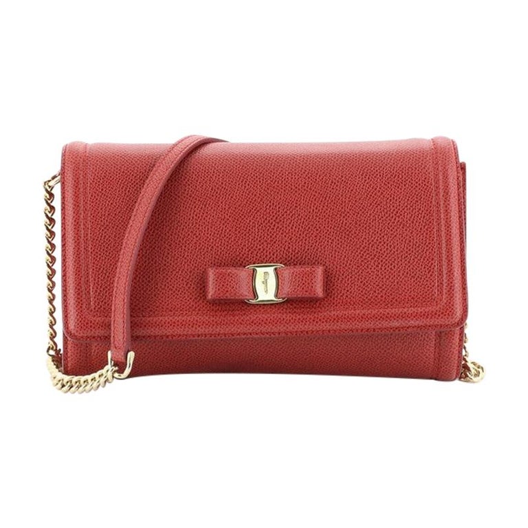 Salvatore Ferragamo Ginny Crossbody Bag Saffiano Leather Small at 1stDibs