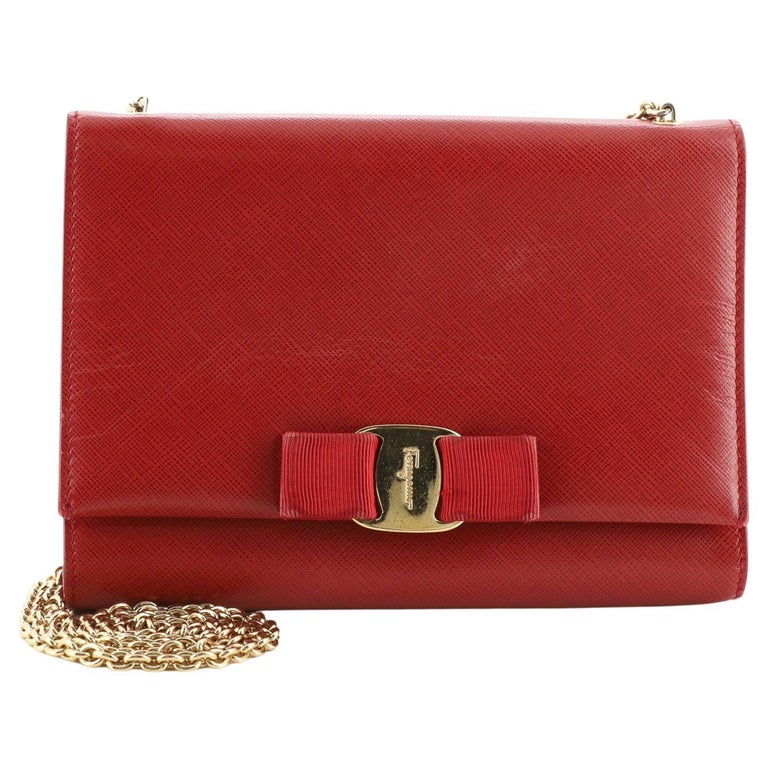 Salvatore Ferragamo Ginny Crossbody Bag Saffiano Leather Small at 1stDibs