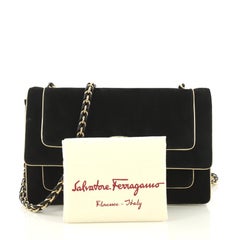 Salvatore Ferragamo Ginny Crossbody Bag Suede Large