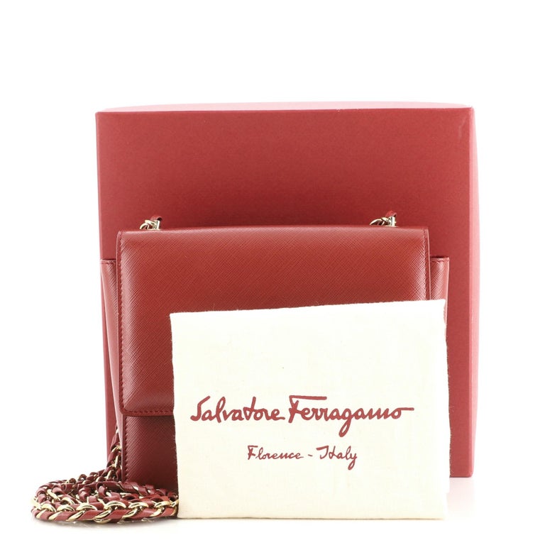 Salvatore Ferragamo Ginny Shoulder Bag Saffiano Leather Mini at 1stDibs