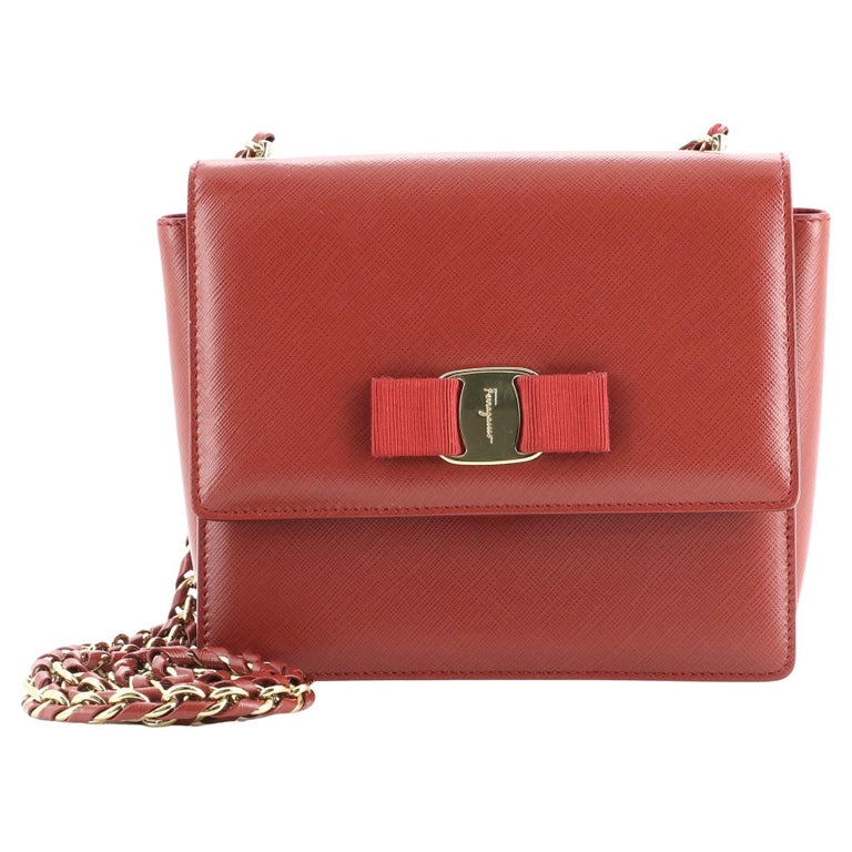Salvatore Ferragamo Ginny Shoulder Bag Saffiano Leather Mini at 1stDibs