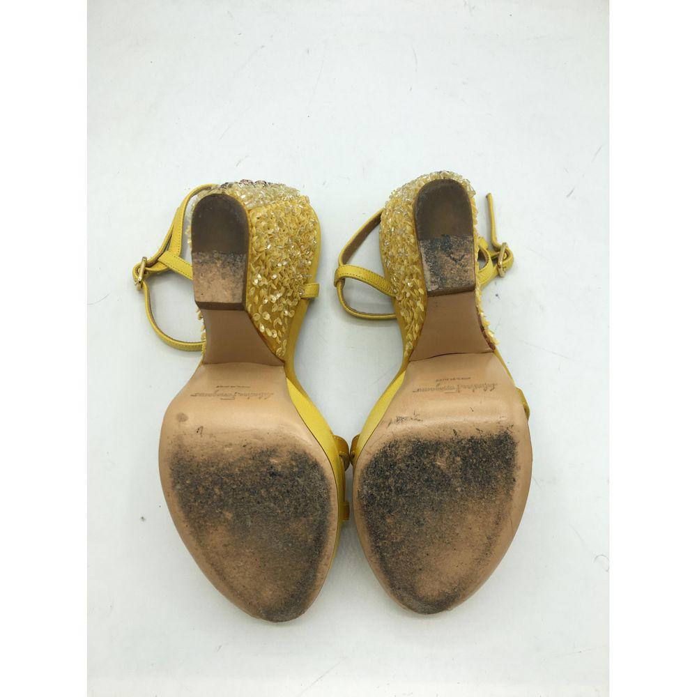 Women's Salvatore Ferragamo Glitter Sandals in Yellow For Sale