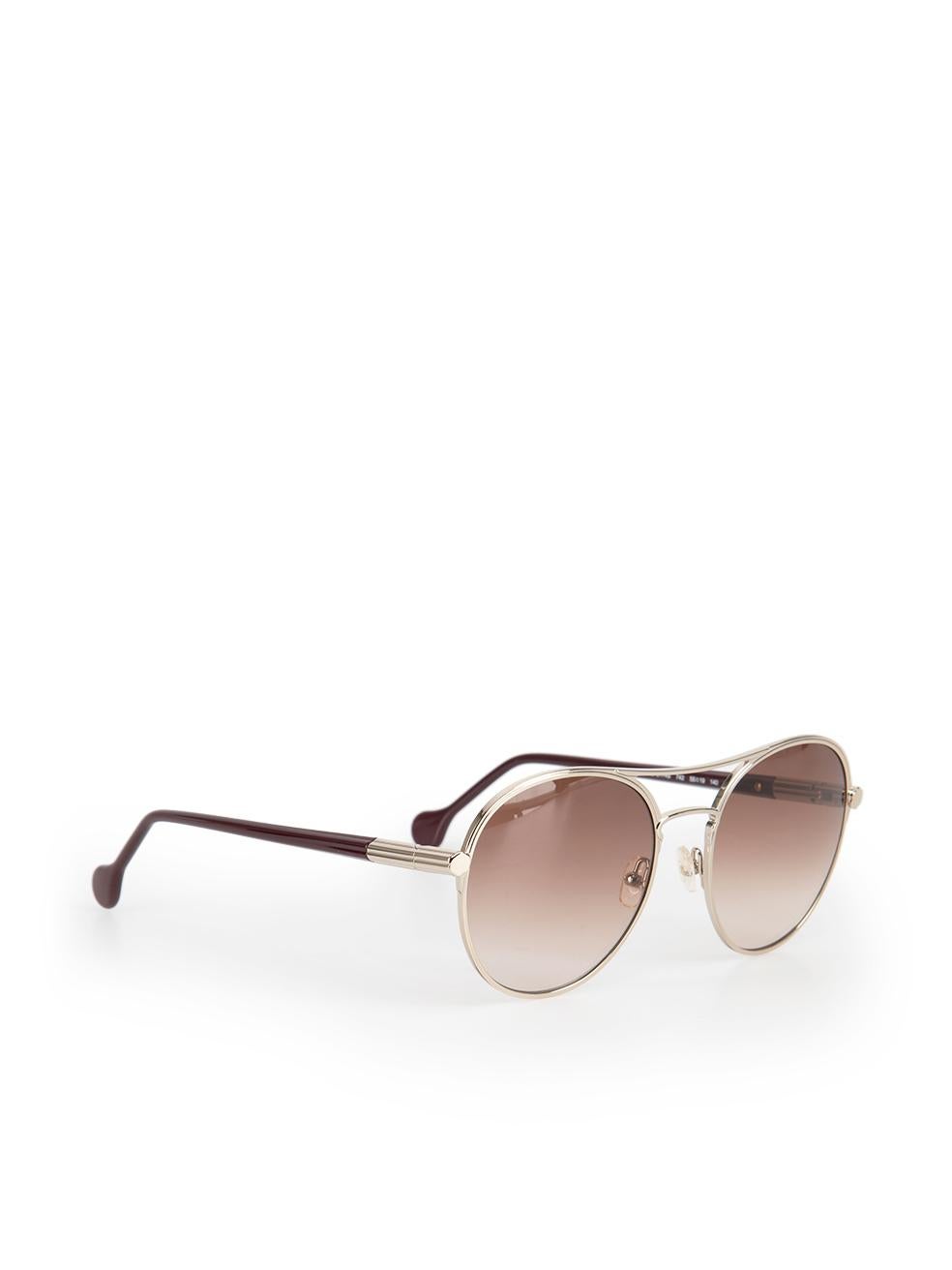 Salvatore Ferragamo Gafas de sol graduadas con montura dorada Marrón