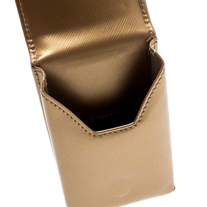 Salvatore Ferragamo Gold Leather iPhone 4 Case For Sale 2