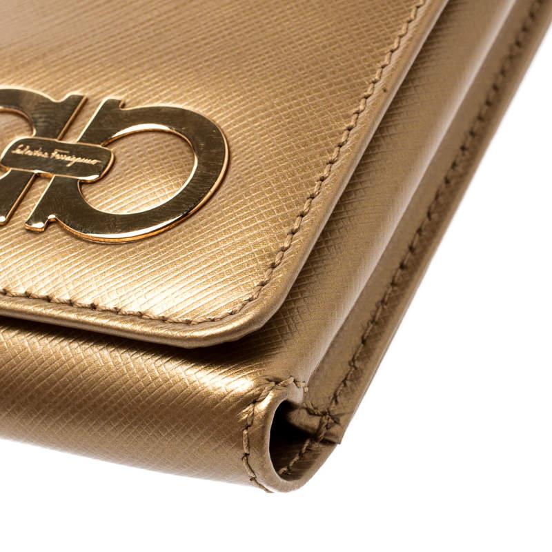 Salvatore Ferragamo Gold Leather iPhone 4 Case For Sale 3