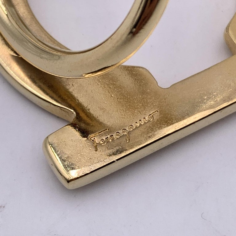 Salvatore Ferragamo Gold Metal Gancino Scarf Ring For Sale at 1stDibs