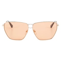 Salvatore Ferragamo Gafas de sol cuadradas doradas y naranjas