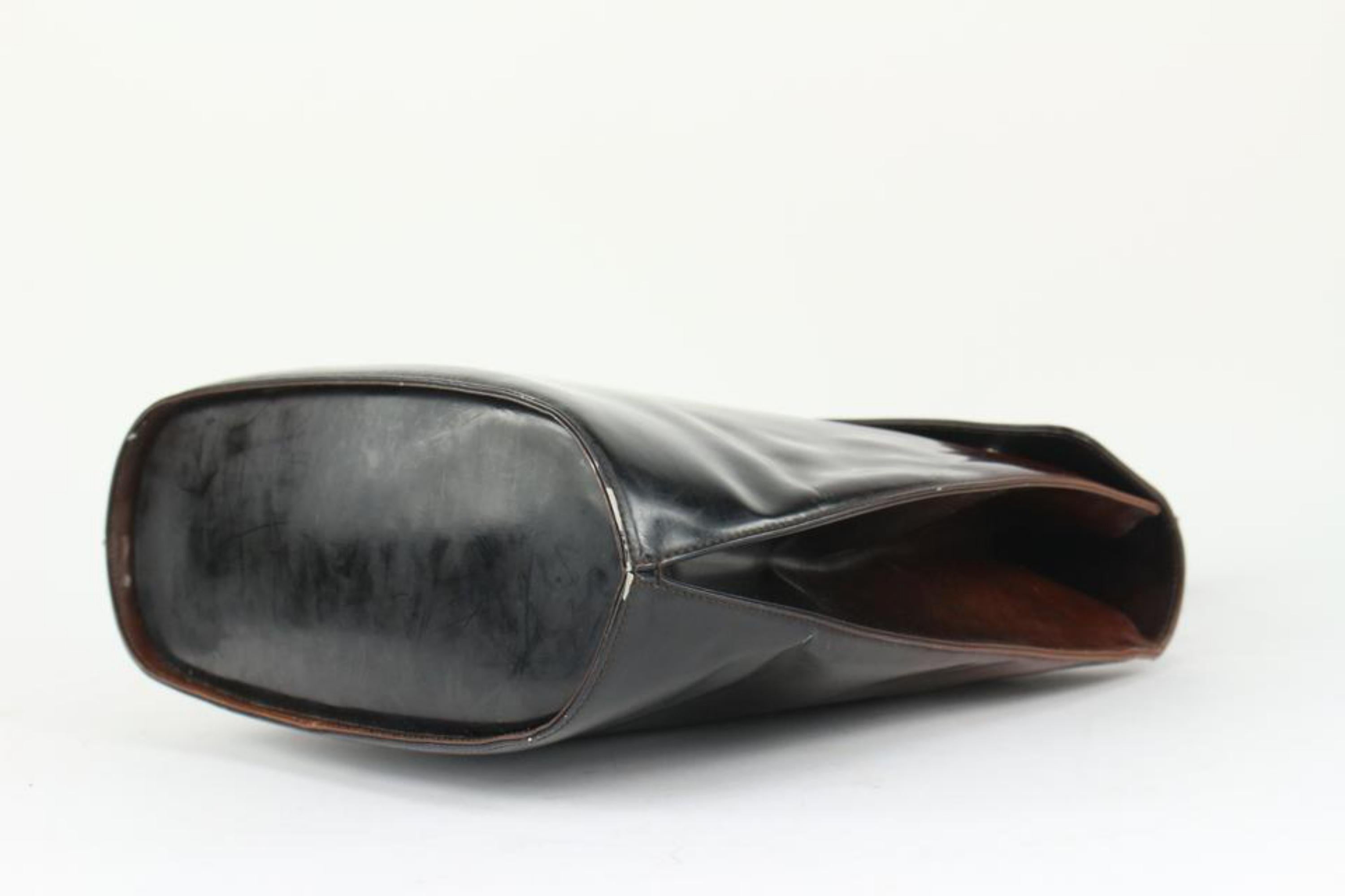 Salvatore Ferragamo Gradient Black x Brown Ombre Shoulder Bag 8SF1021 In Fair Condition In Dix hills, NY